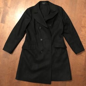 Theory wool and silk double breasted coat